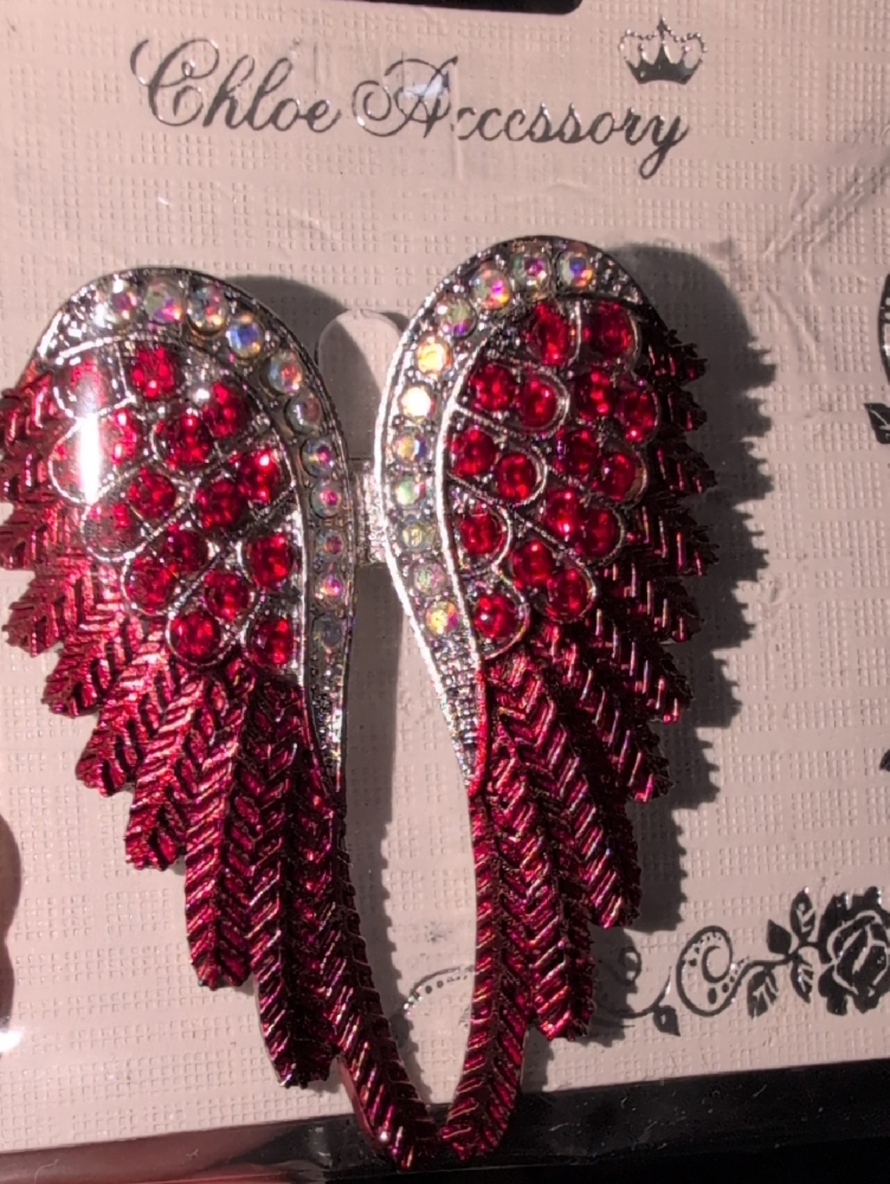 Chloe Accessory Rhinestone wing Brooch - pick 1 - Picture 3 of 5